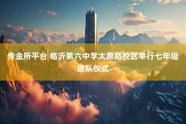 传金所平台 临沂第六中学太原路校区举行七年级建队仪式