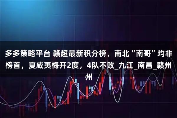 多多策略平台 赣超最新积分榜，南北“南哥”均非榜首，夏威夷梅开2度，4队不败_九江_南昌_赣州