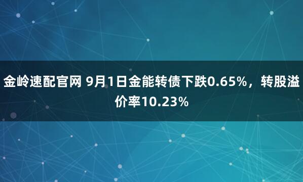 金岭速配官网 9月1日金能转债下跌0.65%，转股溢价率10.23%